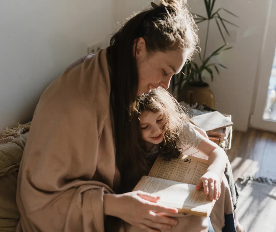 woman and child using adaptive learning as part of the child's education