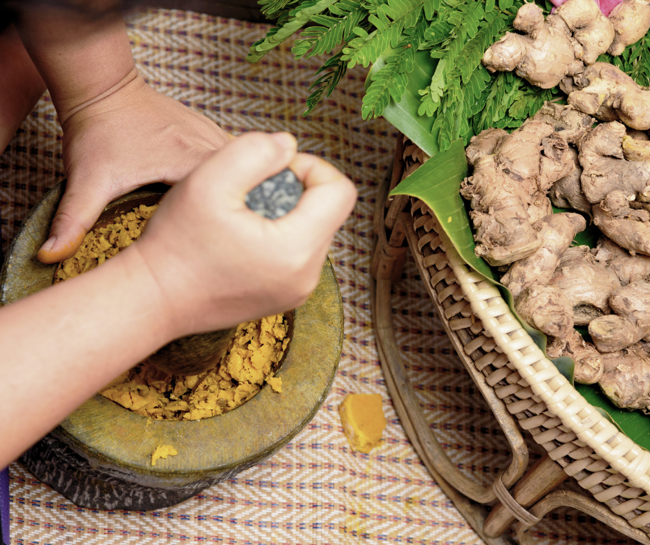 herbs and roots used in Ayurvedic retreats