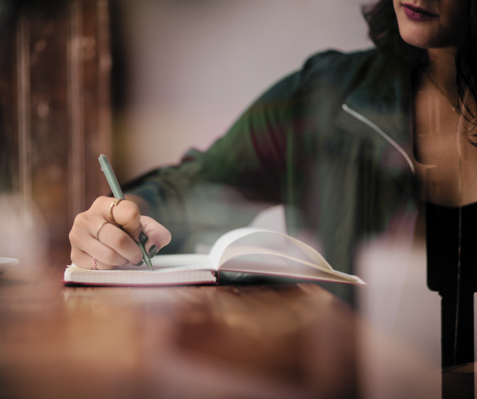 woman using a dot journal