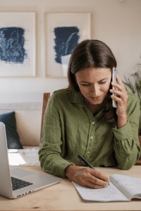 woman using crm software to manage client relationships