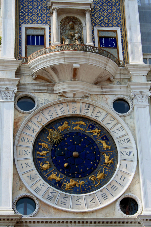 St Mark's Clock tower at St Mark's Square (Piazza San Marco), Venice, Italy⁠
