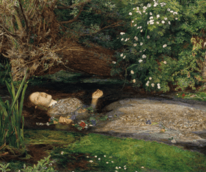 Painting of Ophelia in Hamlet for Shakespeare in the Park