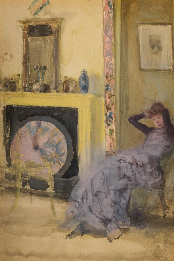 the yellow room by whistler with a woman in blue seated in the center