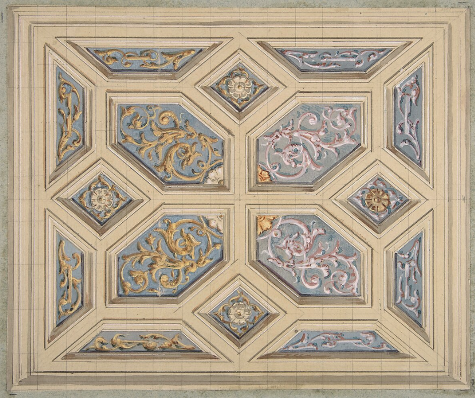 coffered ceiling drawing