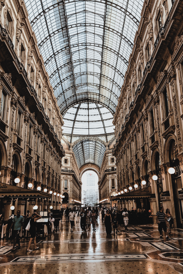 interior architecture of a train station in Milan