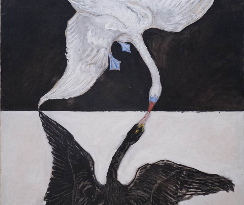 Hilma Af Klint painting of two swans