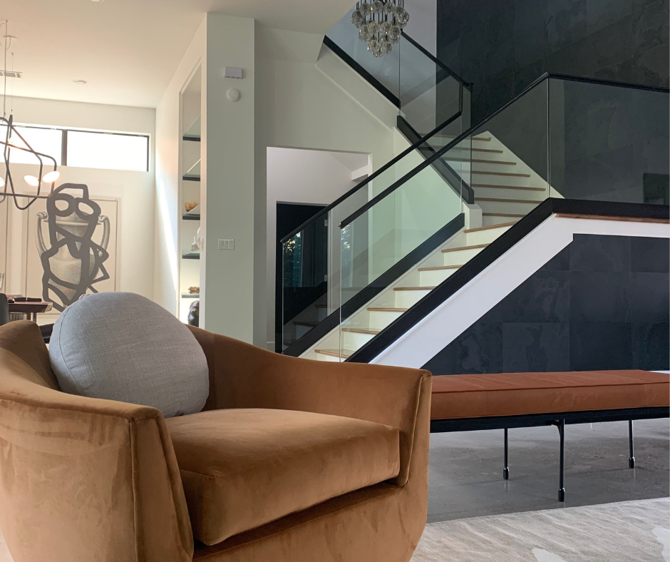 black and white with pops of color