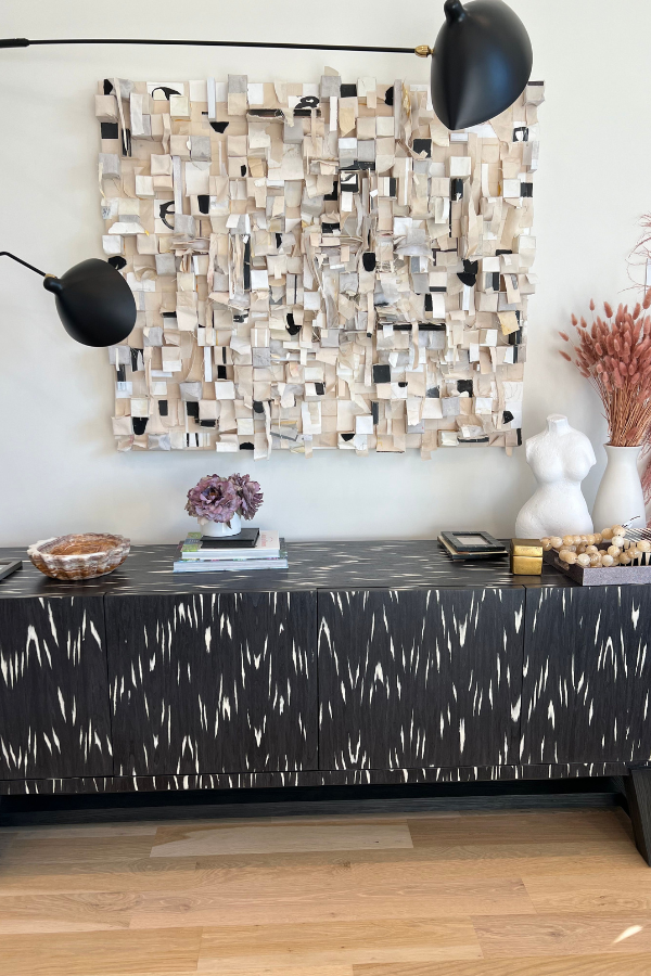 introduce clean lines and funky art like we did in this black and white room