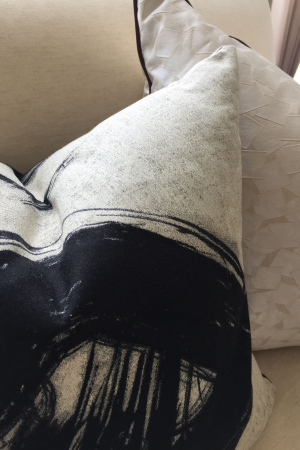 black and white pillows