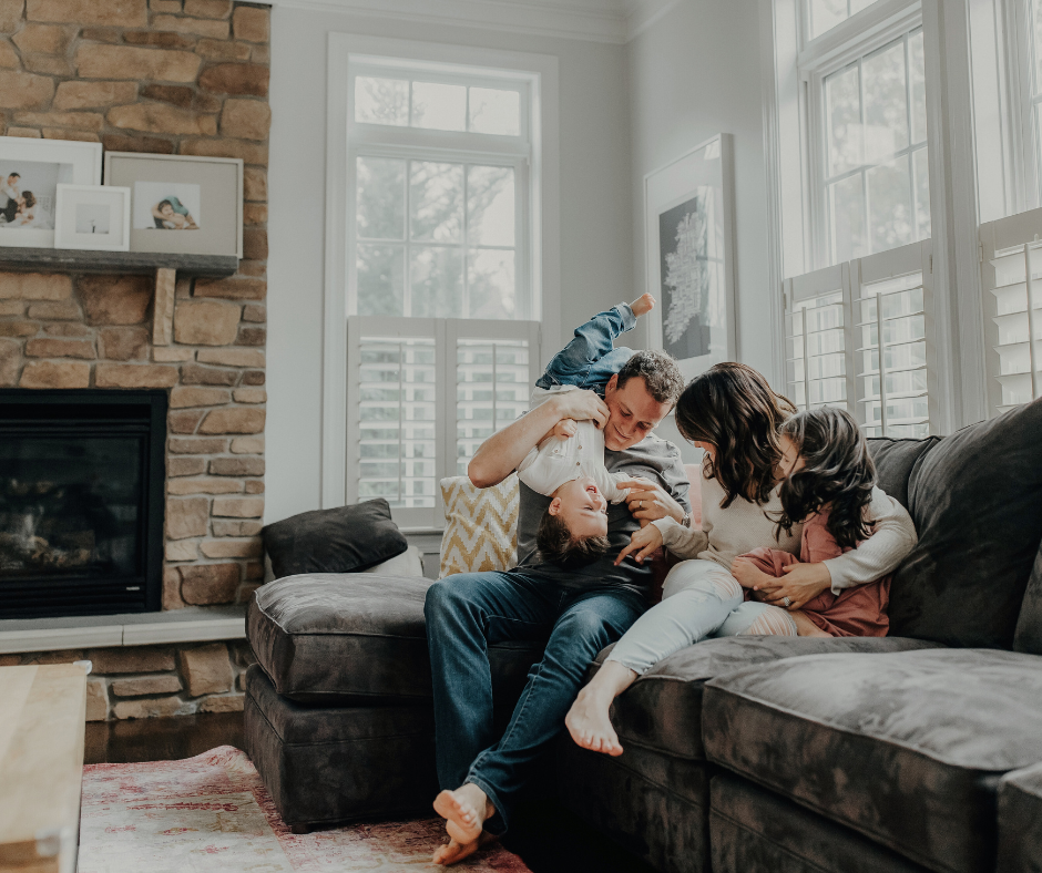 family on the couch