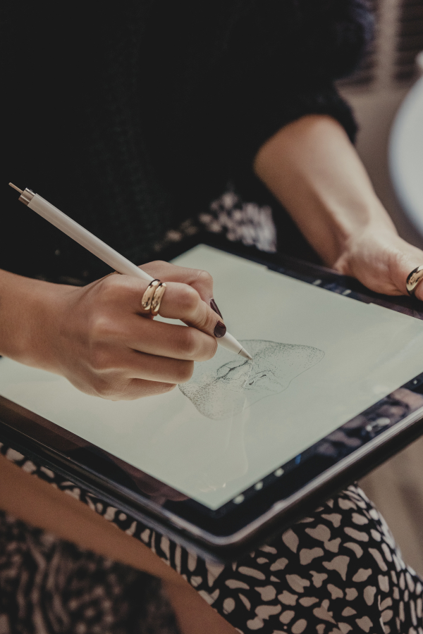 woman using a tablet