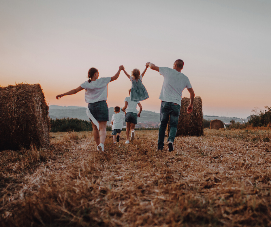 family at the harvest