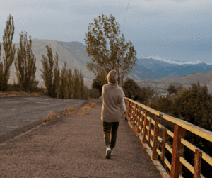 woman on a morning walk