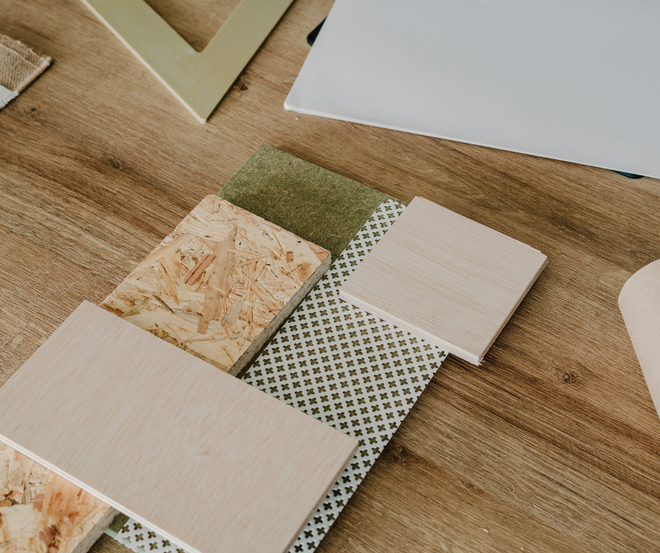 sustainable materials laid out like a moodboard