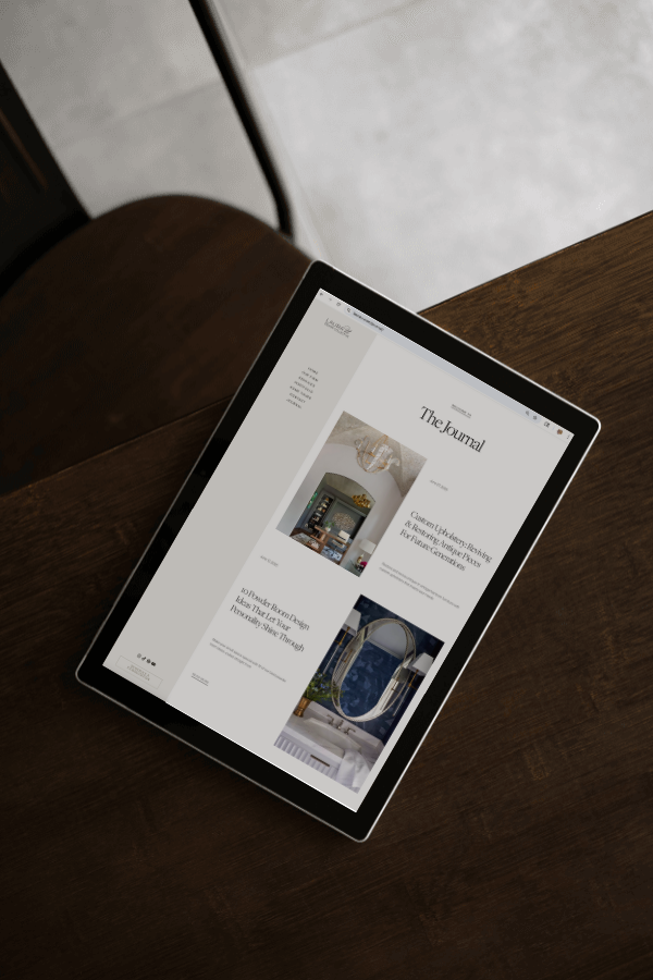 Laura U Journal on tablet screen on wooden table