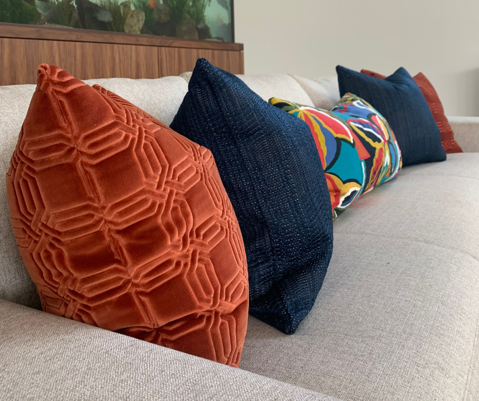 mixing patterns in pillows