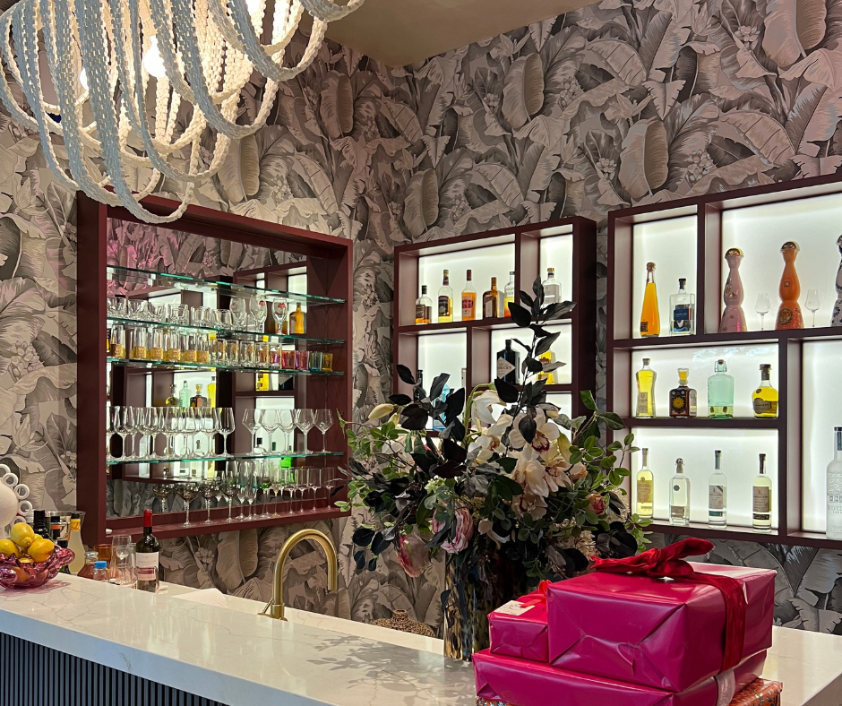 maximalist home bar by Laura U Design Collective