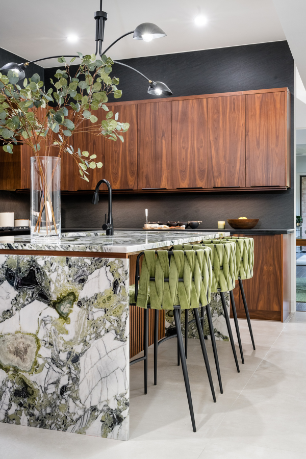 Green and walnut kitchen by RJ Clifton