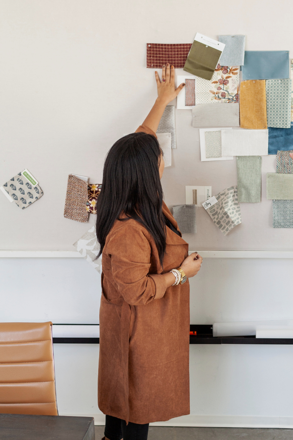 an interior designer in the studio