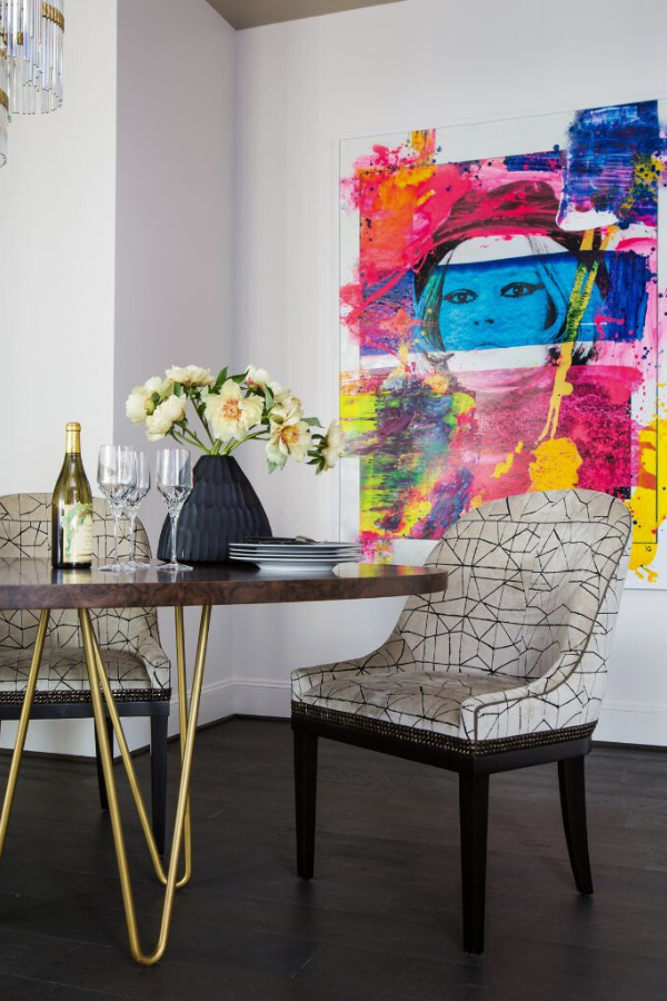 Pierre Frey chairs in a dining room