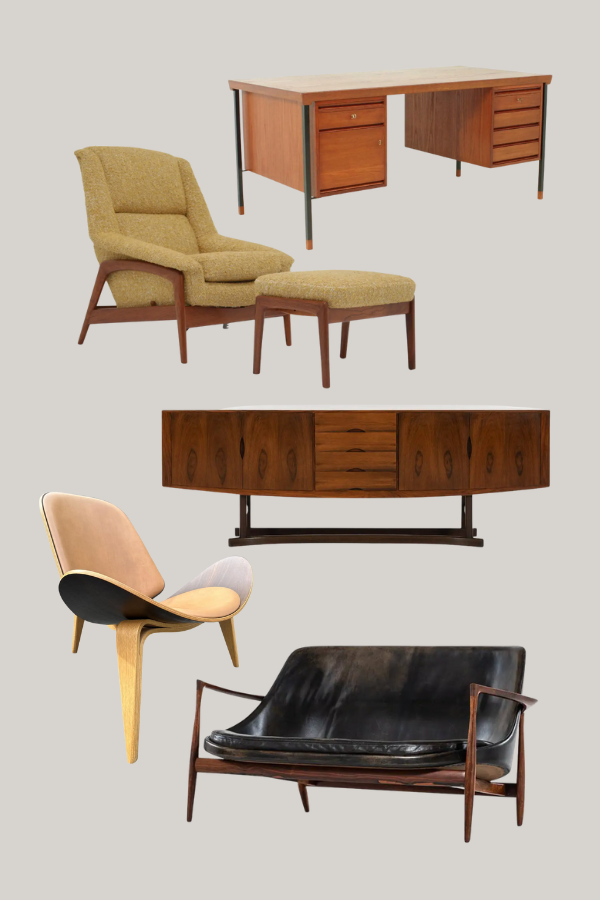 vintage Danish furniture pieces