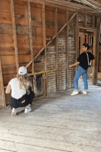 women doing a home renovation on site