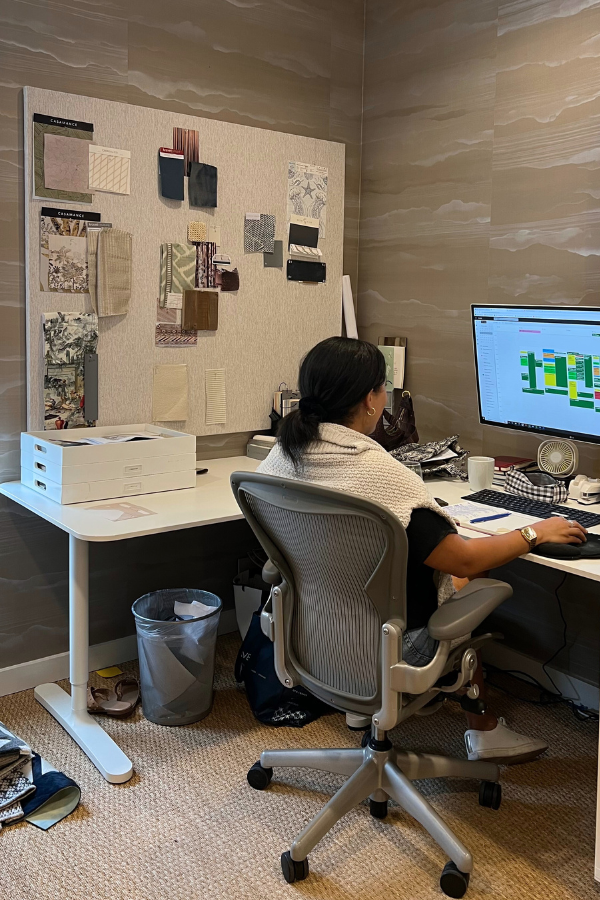 a designer using her computer