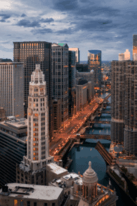 Chicago water and skyline