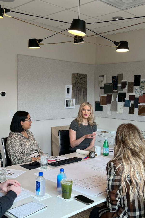 designers meeting with clients in the studio