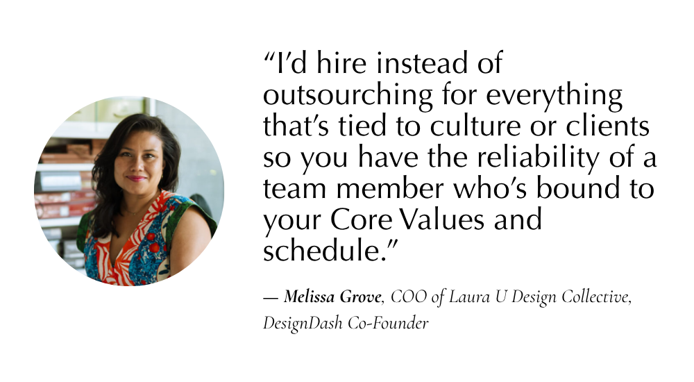 a written quote with a head bubble of Melissa Grove