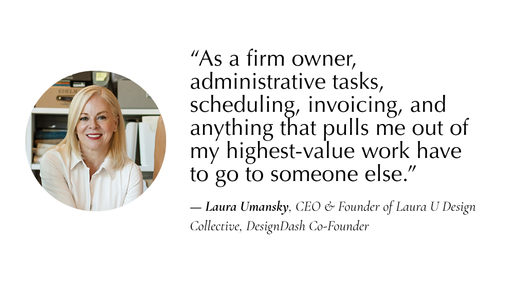 a written quote with a head bubble of Laura Umansky