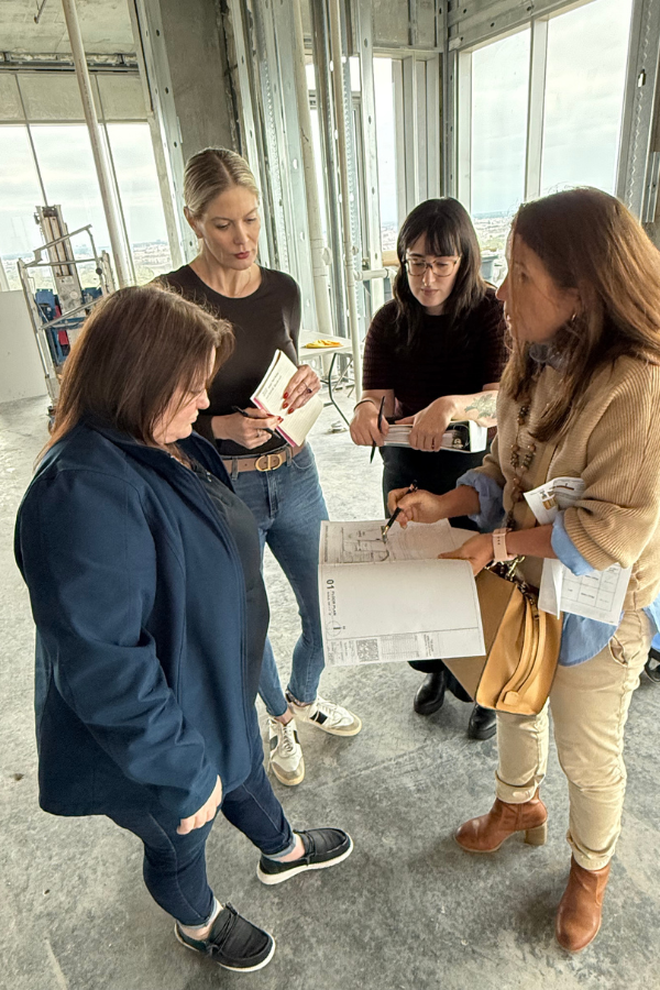 a team of designers gathered on a site