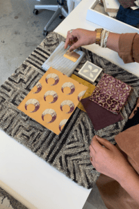 a designer creates a mood board